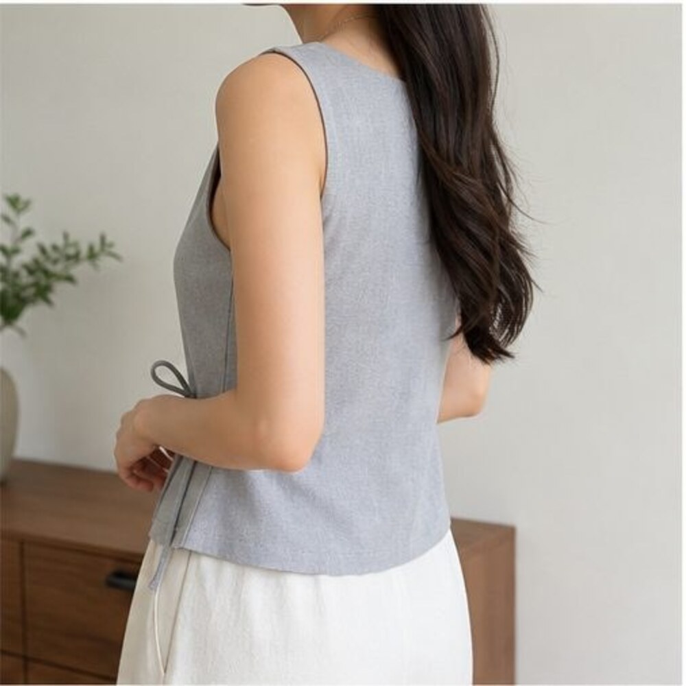 Gray Smocked Top - Picture 3 of 6